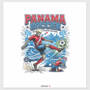 Panama Fußball Skelett Stürmer Nationen Poster Sti Aufkleber