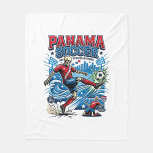 Panama Fußball Skelett Stürmer Nationen Poster Sti Fleecedecke