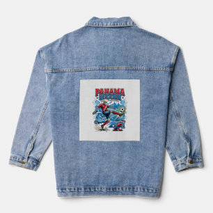 Panama Fußball Skelett Stürmer Nationen Poster Sti Jeansjacke
