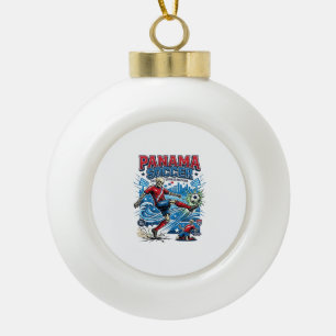 Panama Fußball Skelett Stürmer Nationen Poster Sti Keramik Kugel-Ornament