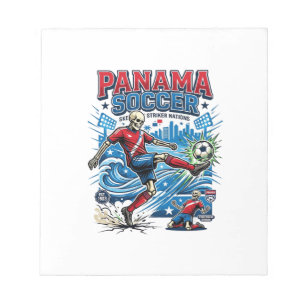 Panama Fußball Skelett Stürmer Nationen Poster Sti Notizblock