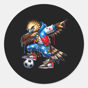 Panama Harpy Eagle Dabbing Fußball Urbyn Streetwea Runder Aufkleber