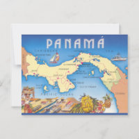 Panama Karte Postkarte