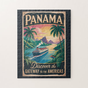 Panama-Landschaft-Illustration Reise Kunst Vintage