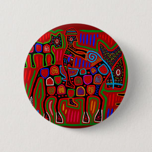 Panama Mola - Rette ein Pferd, reite einen Cowboy Button
