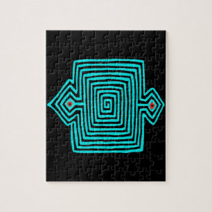 Panama Mola Tortoise - Blau Schwarz