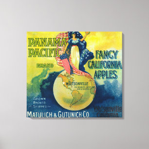 Panama Pacific Apple Crate Label Leinwanddruck
