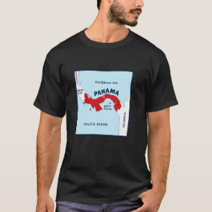 Panama Politische Landkarte in Fahnenfarben. Nachb T-Shirt