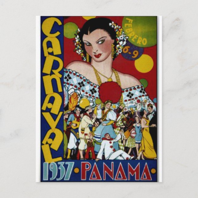 Panama-Reiseplakat, 1937 Postkarte (Vorderseite)
