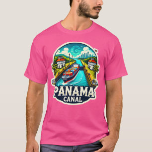 Panama Retro Panama Canal Travel Poster Travel - T-Shirt