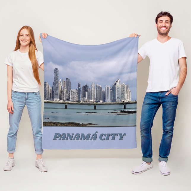 Panama Skyline Fleecedecke (Beispiel)