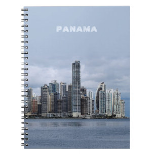 Panama Skyline (Text anpassbar) Notizblock