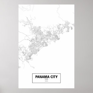 Panama-Stadt, Panama (Schwarzes auf Weiß) Poster