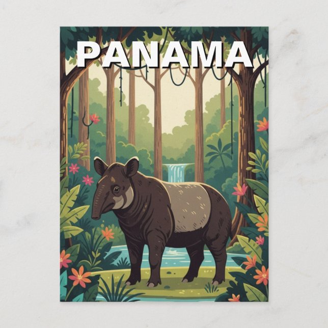 Panama Tapir im Coiba Nationalpark Postkarte (Vorderseite)