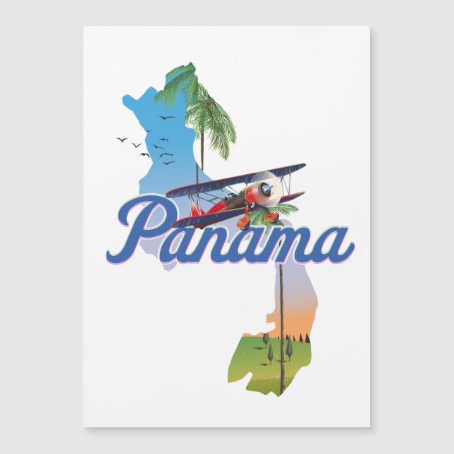 Panama Travel Poster Magnetkarte (Vorderseite)