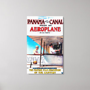 Panama und der Kanal-Flugzeug-Filmpromo-Posten Leinwanddruck