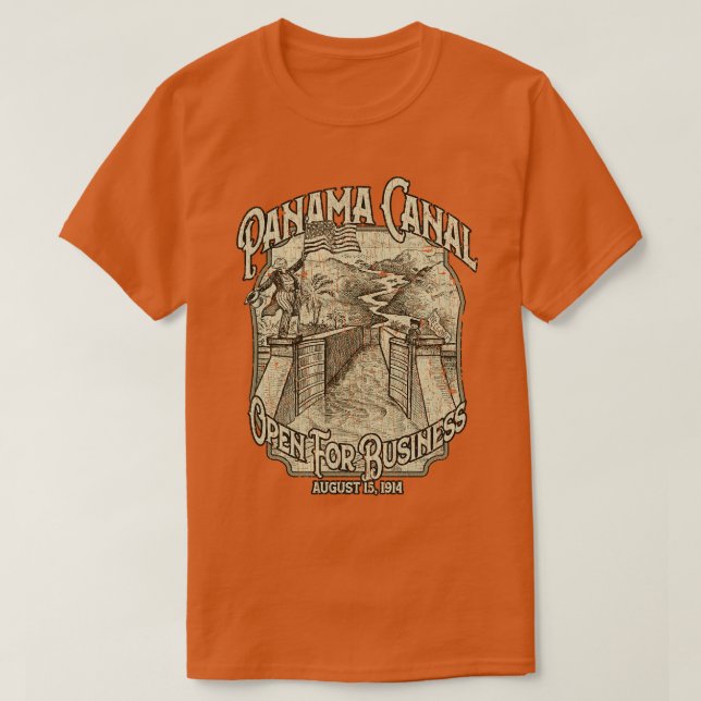 Panamakanal 1914 für Unternehmen geöffnet T-Shirt (Design vorne)