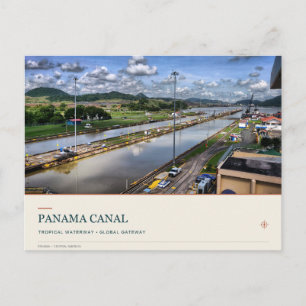 Panamakanal durch ein grünes Tal Postkarte