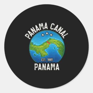 Panamakanal Est.1881  Runder Aufkleber