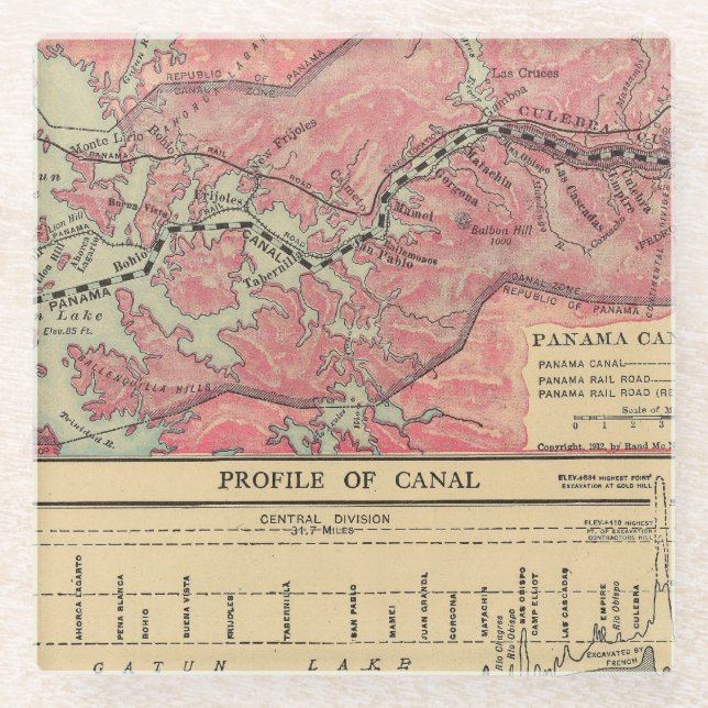 Panamakanal Glasuntersetzer (Vorderseite)