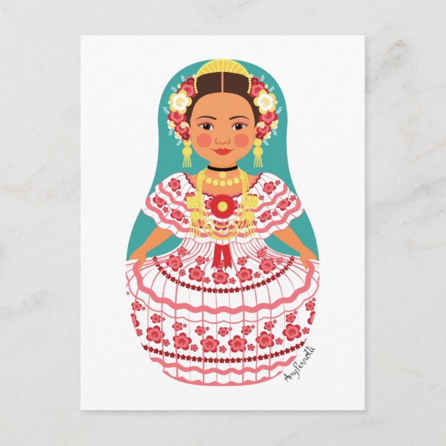 Panamanian Matryoshka Postcard Postkarte (Vorderseite)