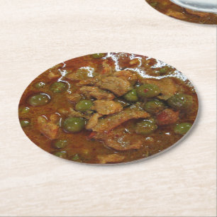 Panang Thai Curry [พะแนง] ... thailändisches Stree Runder Pappuntersetzer
