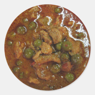 Panang Thai Curry [พ ะ น ง] ... Thailand Street Fo Runder Aufkleber