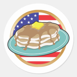 Pancake American Flag Runder Aufkleber