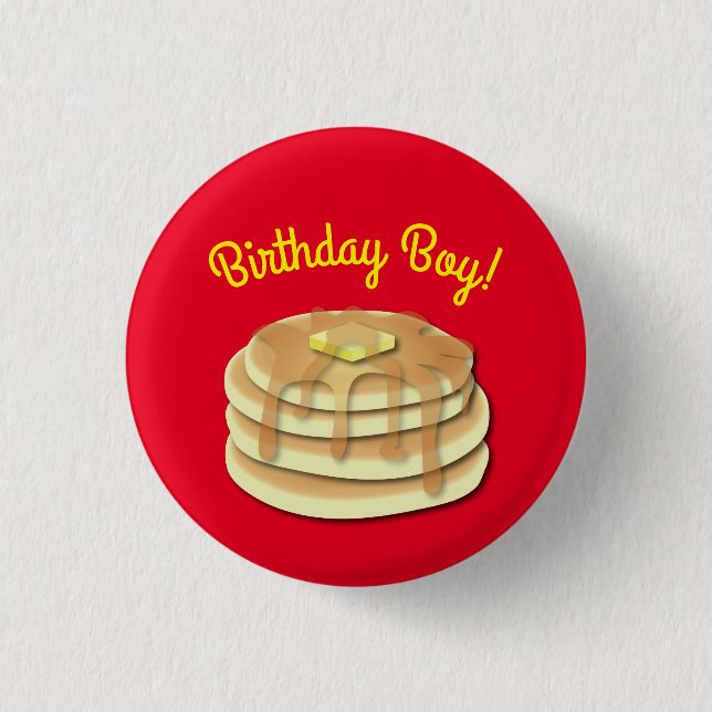 Pancake Birthday Party Button (Vorderseite)