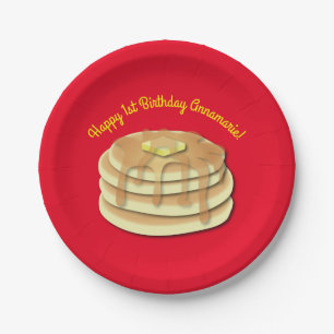 Pancake Birthday Party Flapjack Niedliche Kinder Pappteller