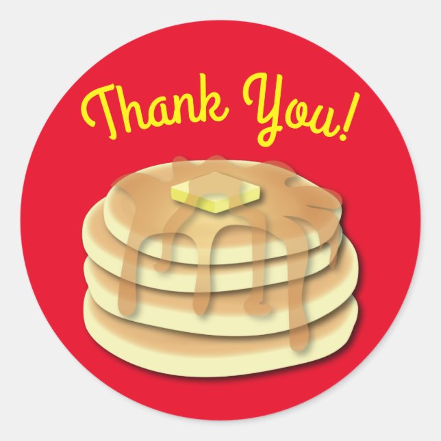 Pancake Birthday Party Flapjack Niedliche Kinder Runder Aufkleber (Vorderseite)