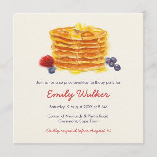 Pancake Breakfast Geburtstagsparty Einladung