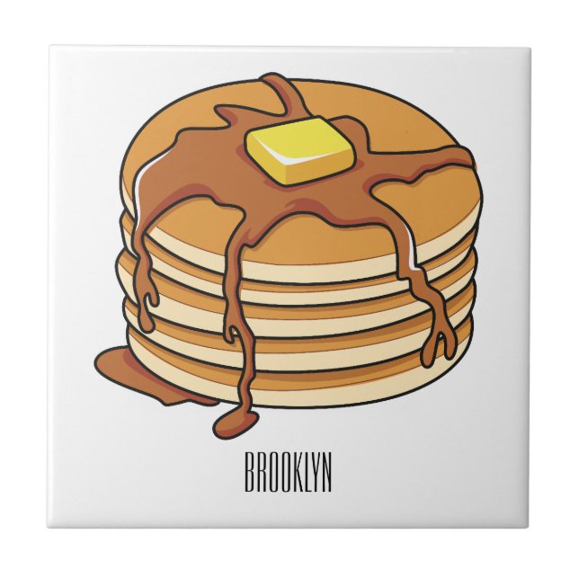 Pancake Cartoon Fliese (Vorderseite)