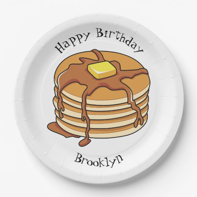 Pancake Cartoon Pappteller (Vorderseite)