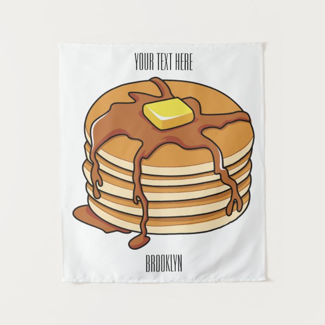 Pancake Cartoon Wandteppich (Vorderseite)