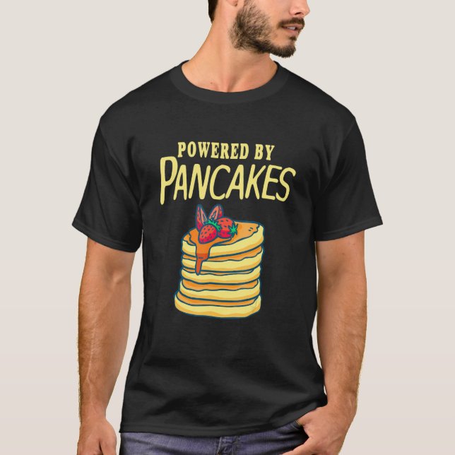 Pancake Day Powered by Pancakes Strawberry Honey S T-Shirt (Vorderseite)