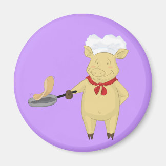 Pancake Drehend Schweinefleisch Koch Magnet