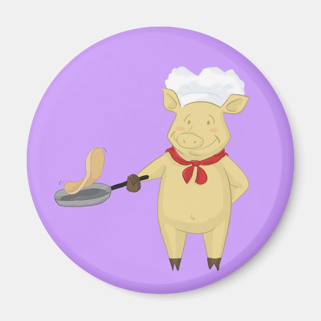 Pancake Drehend Schweinefleisch Koch Magnet (Vorne)