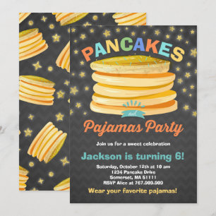 Pancake et pyjamas Anniversaire Invitation PJ's Pa