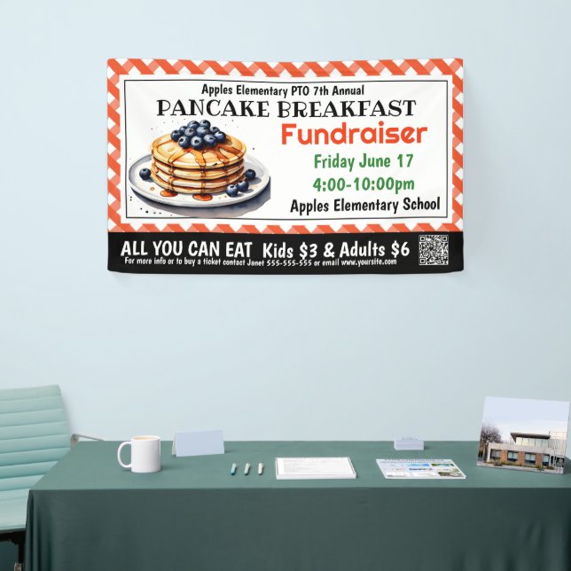 PANCAKE Fundraiser PTO PTA Church Banner (Messeveranstaltung)