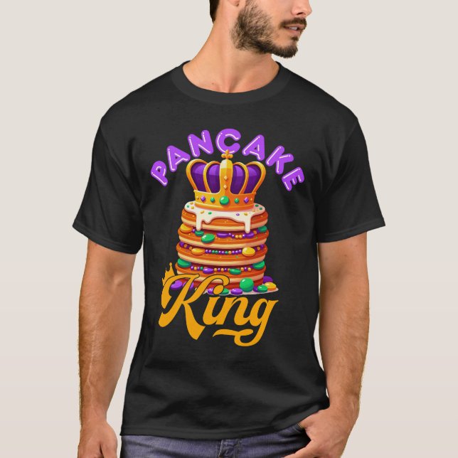 Pancake King Mardi Gras Pancakes T-Shirt (Vorderseite)
