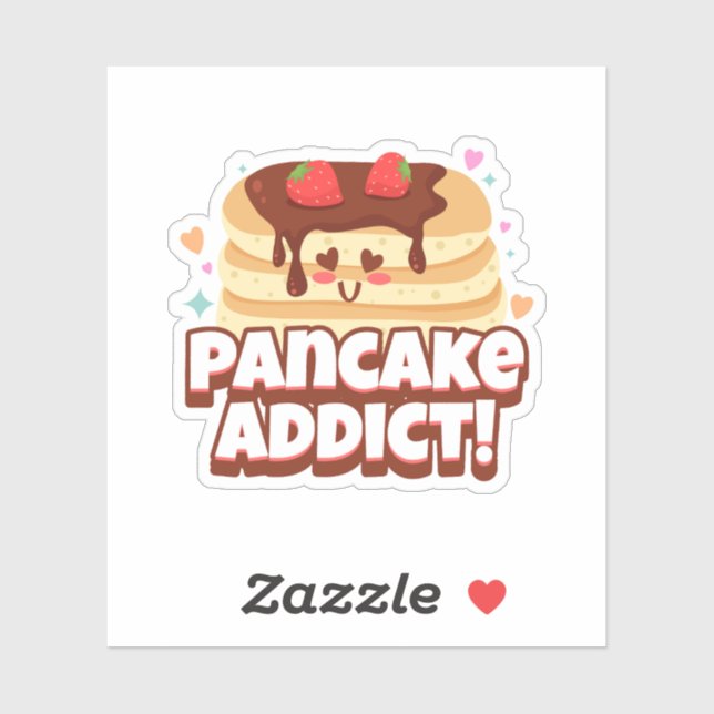 Pancake Lover Addict Niedliches Design Aufkleber (Blatt)