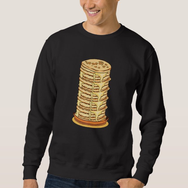 Pancake Maple Sirup Frühstück Brunch Samstagmorgen Sweatshirt (Vorderseite)