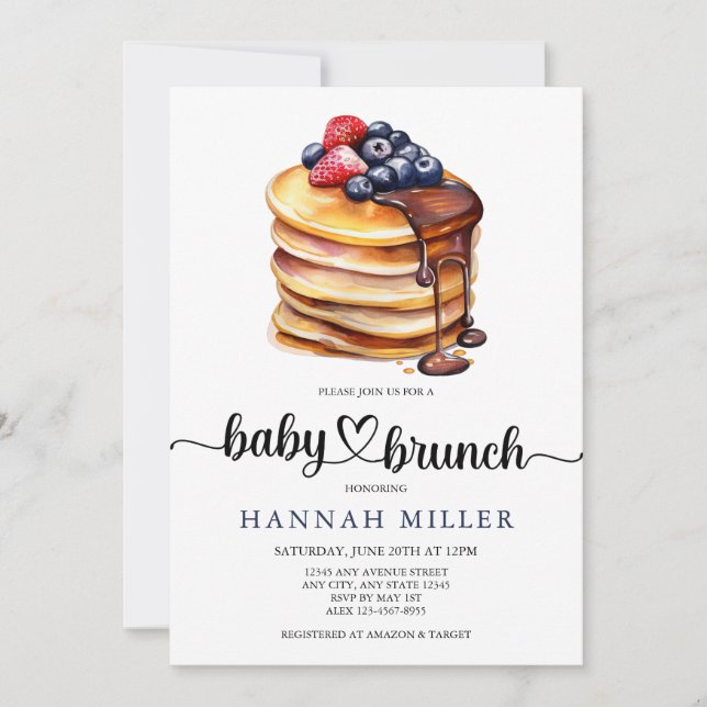 Pancake | Niedliche Einladungen für Babyduschen (Vorderseite)