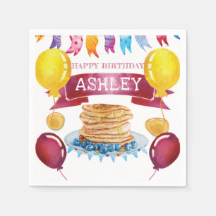 Pancake und Pajamas zum Geburtstag Serviette
