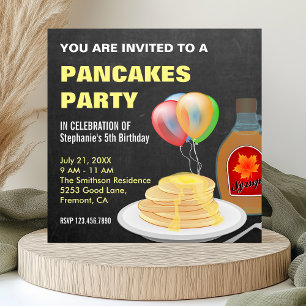 Pancakes And Pajamas Schiefertafel Geburtstagsfeie Einladung