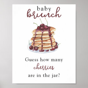 Pancakes Baby Dusche Rate wie viele Kirschen Poster