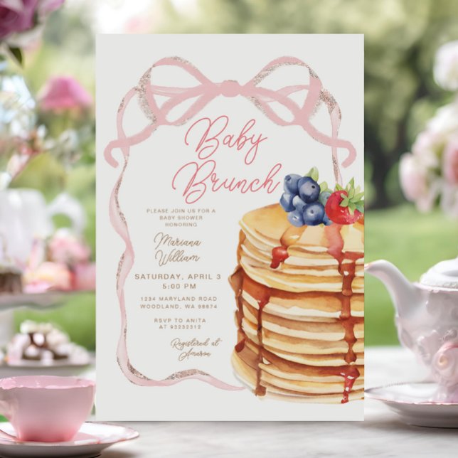Pancakes Baby shower Brunch Invitation (Créateur téléchargé)