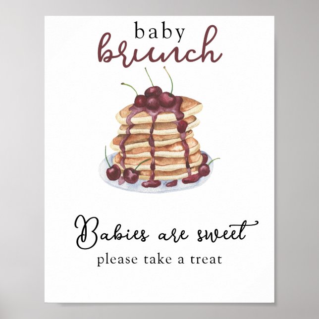 Pancakes Babydusche Babys sind süß Poster (Vorne)