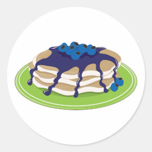 Pancakes Blueberry Runder Aufkleber